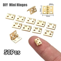 50 szt. Malutka Mini mała metalowy zawias do 1/12 domu miniaturowa szafka okucia meblowe do szafek 10X8mm sprzęt domowy