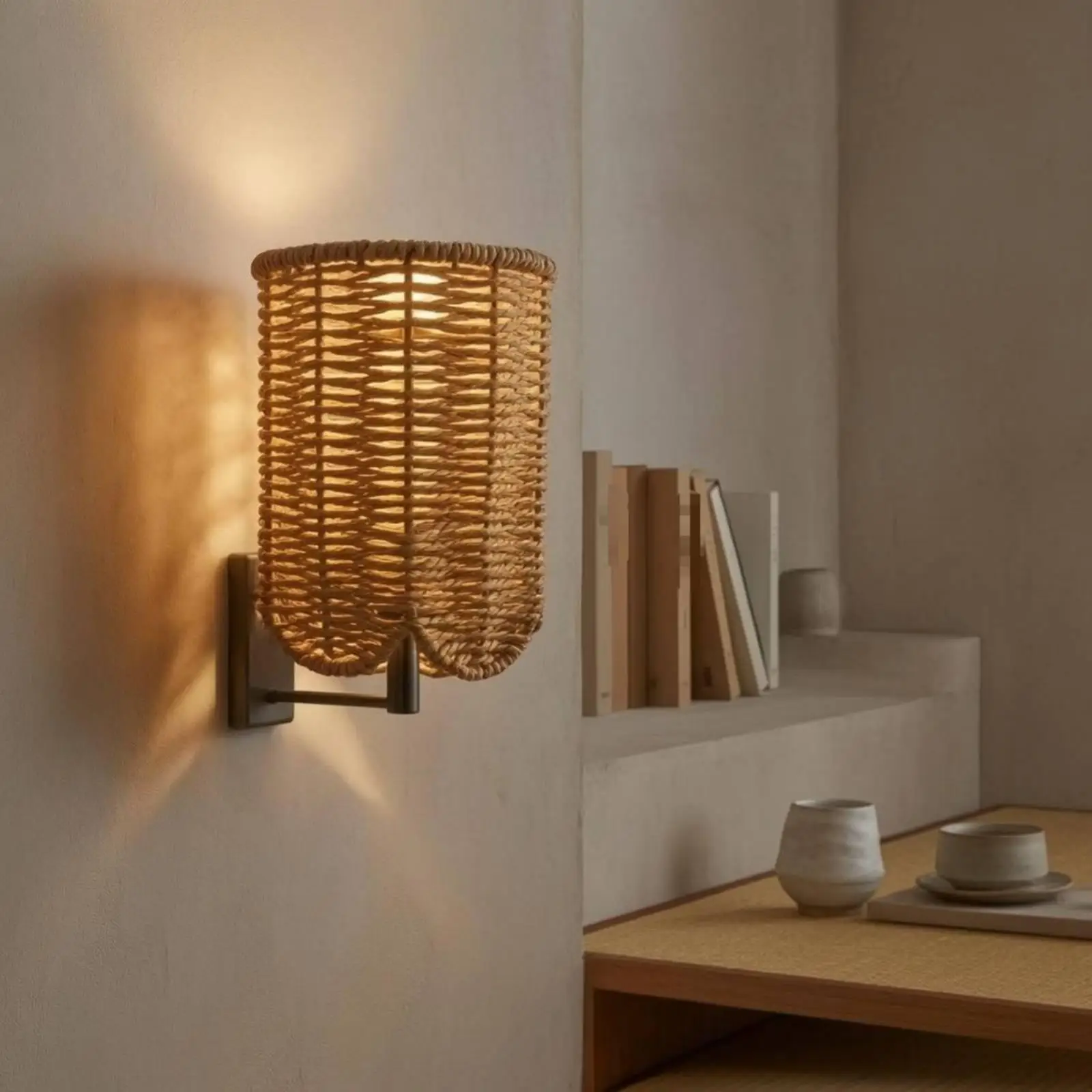 Woven Paper Lampshade, Handmade Paper Rope Lampshade, Lampshade