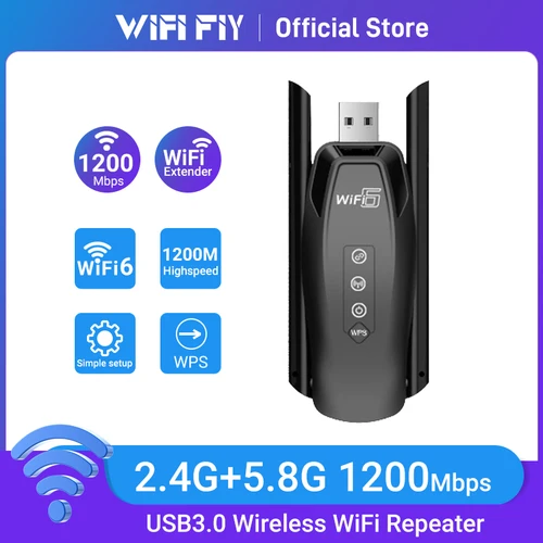 듀얼 밴드 무선 2.4G 5GHz 증폭기 네트워크 장거리 신호 부스터, 홈 오피스 와이파이 리피터, 1200Mbps WiFi6 리피터 