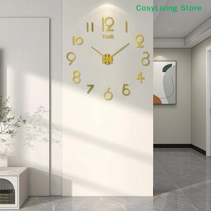 [CL]3D DIY Quartz Acrylic Large Wall Clock Modern Design Mirror Stickers Living Room Home Decor[CL] view 4