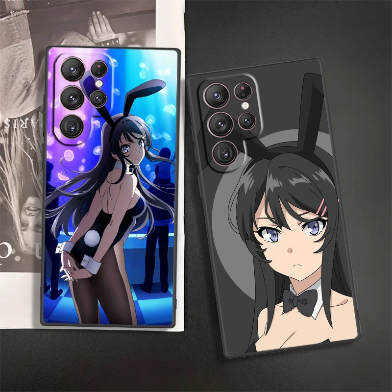 Sakurajima Mai Anime Phone Case For Samsung S24 S23 S22 S21 S20 FE S10 S10e Ultra Plus Lite Black Soft Cover