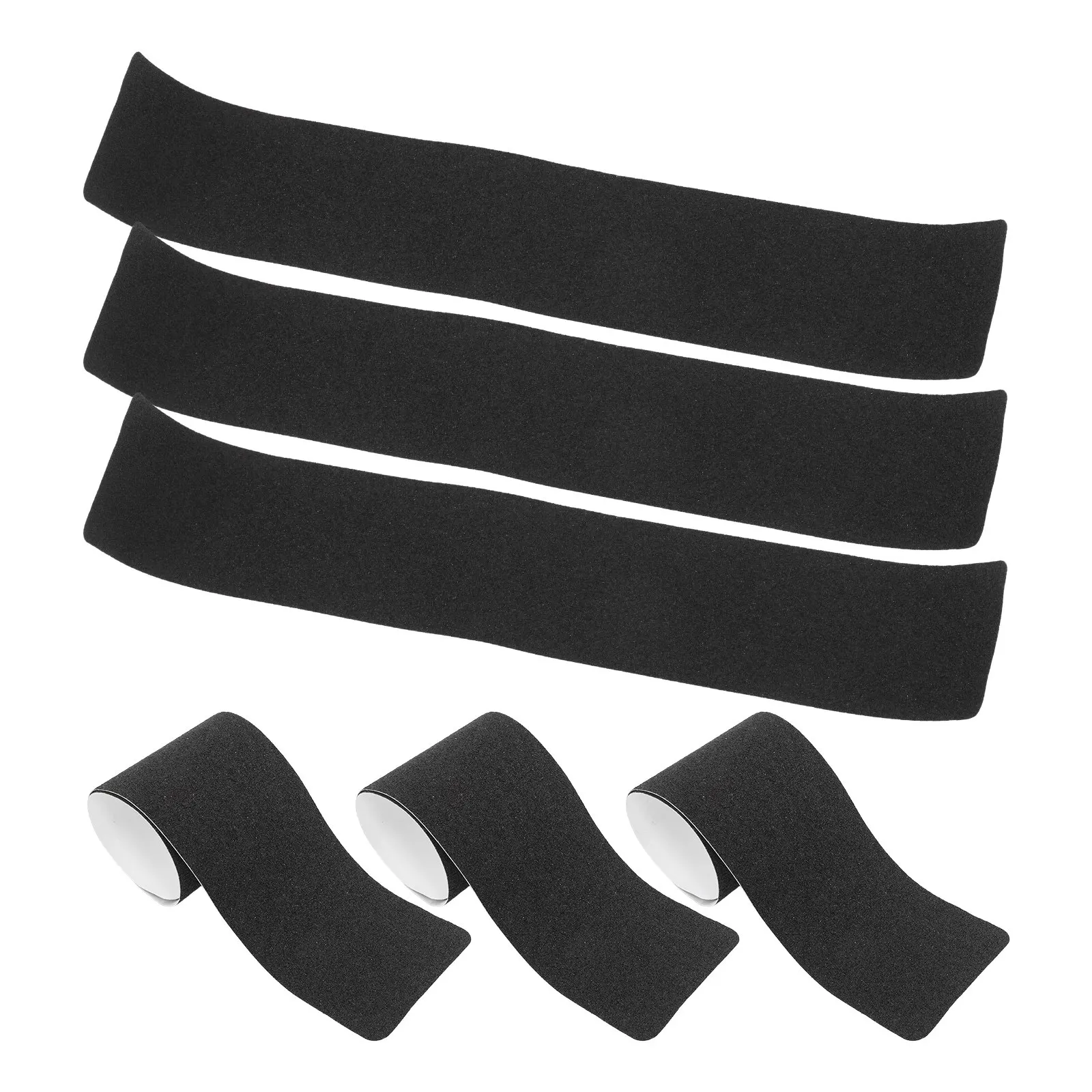 6Pcs Black Anti-Slip Tape for Indoor & Outdoor Stairs – Strong Adhesive Non-Slip Stair Treads & Step Grips