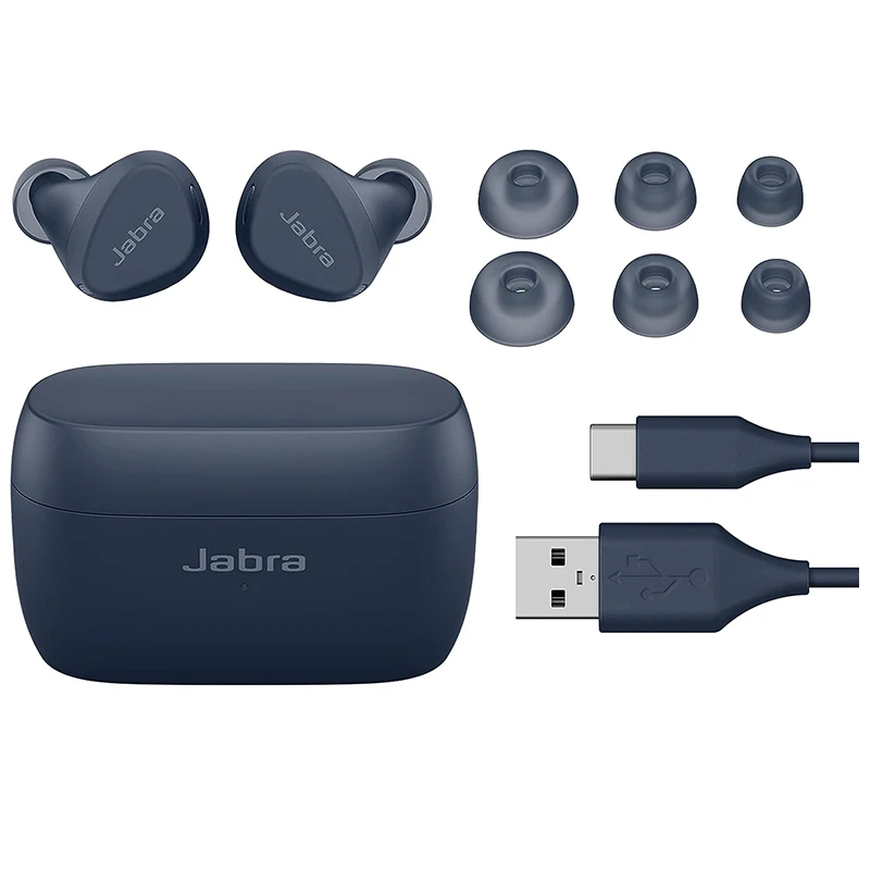 Jabra-elite 4アクティブノイズキャンセルBluetoothイヤフォン、オリジナル、真のワイヤレス、安全なアクティブフィットを備えたイヤフォン