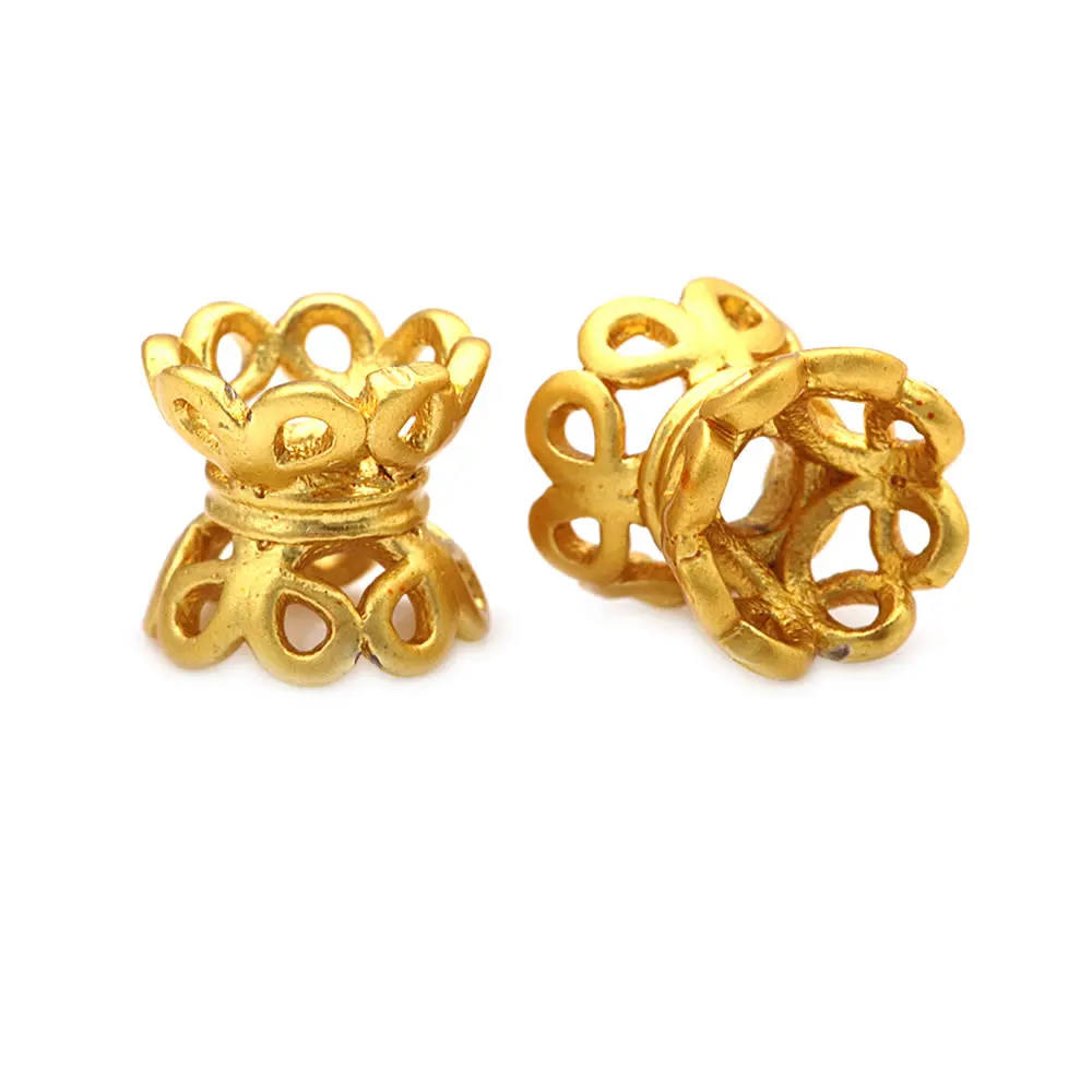 18K Gold Color Brass Double Side Flower Beads Caps Diy Accessories Jewellery Making Materials Rosediy official-website