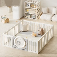 Astronaut Baby Playpen Kids Crawling Activity Space Safety Gate Indoor Play Yard with Storage Multifunctional Foldable Design