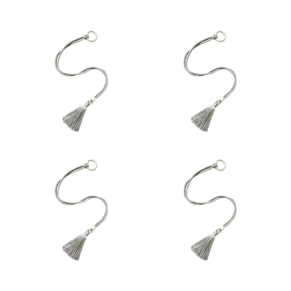 Adjustable Curtain Tiebacks with Tassels Set of 4 Fabric 54 cm Long 4.5 cm Wide No Drill for Modern Window Styling