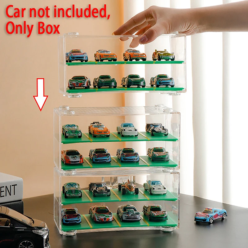 HOT! 1PC ABS Cars Diecast Storage Acrylic Dustproof Box 1:64  Transparent Display Box Car Model Toy Cabinet Rack