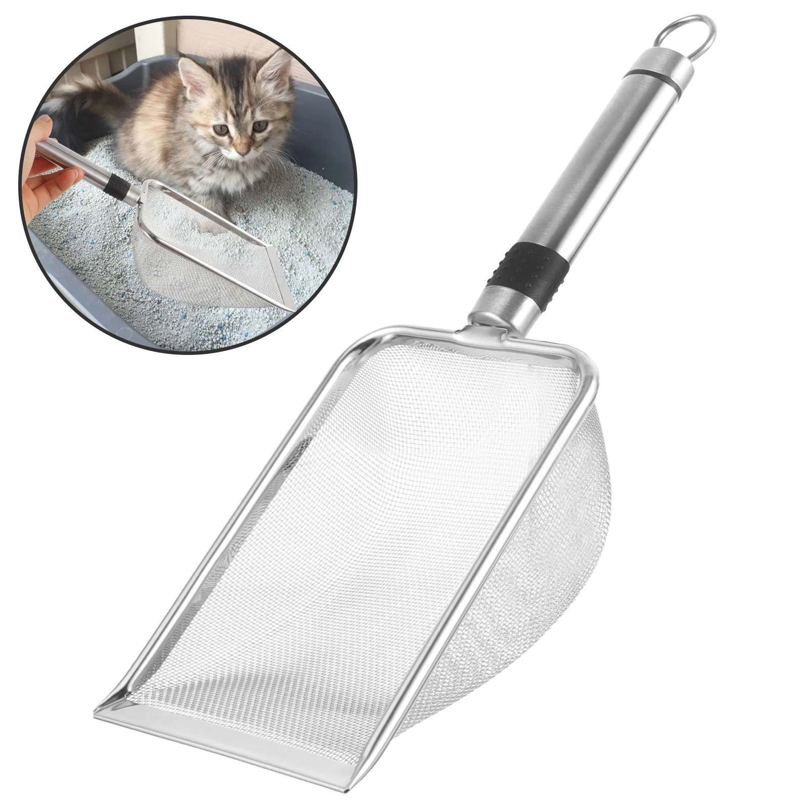 الزواحف تررم الفولاذ المقاوم للصدأ القمامة مغرفة مرشح شبكي أداة تنظيف سهلة 123 الرمال المغربل الرمال مغرفة غربلة مجرفة