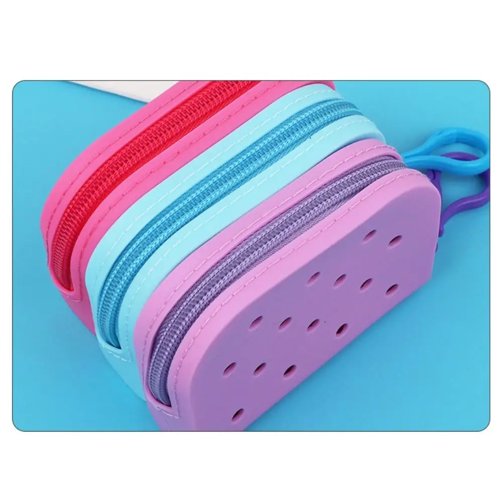 

New Holes Coin Purse Mini Zipper Money Bag Silicone Card Holder