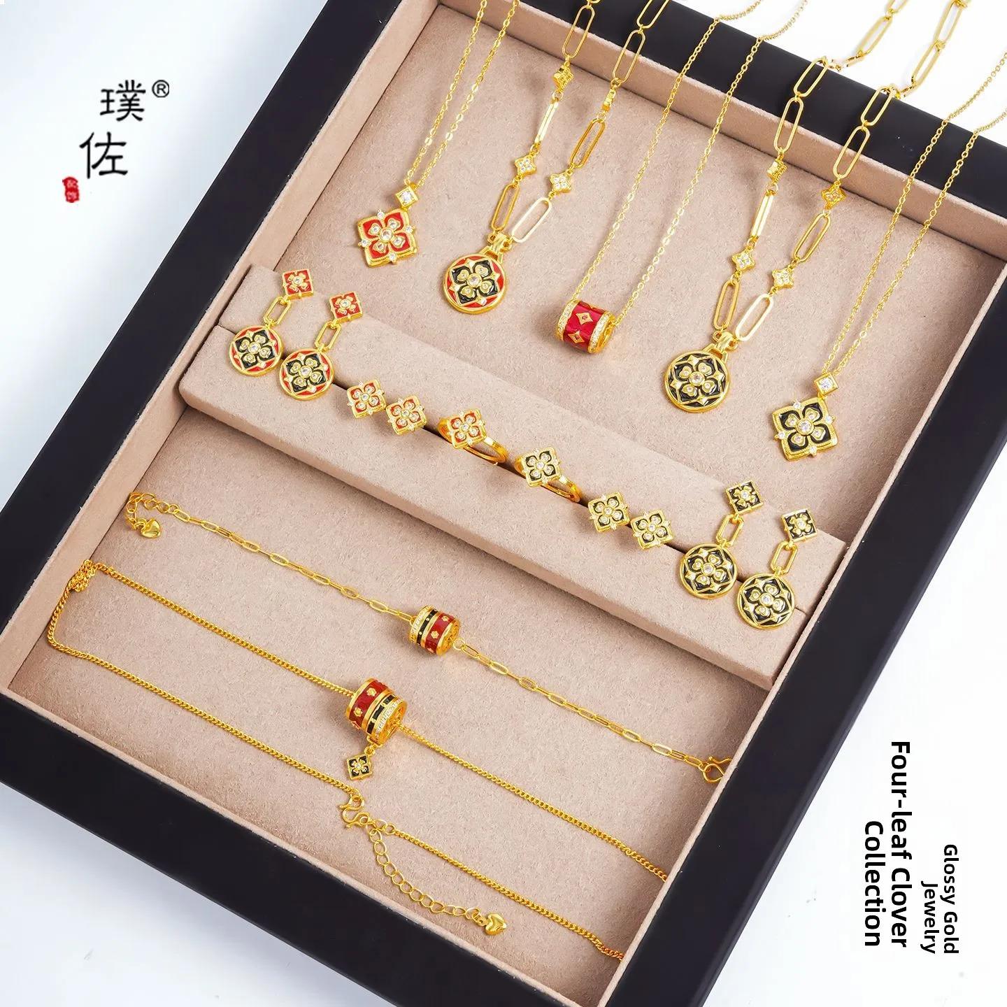 conjunto-de-joias-feminino-com-preservacao-de-cor-forte-metodo-antigo-ouro-areia-vermelho-e-preto-com-brincos-pulseira-e