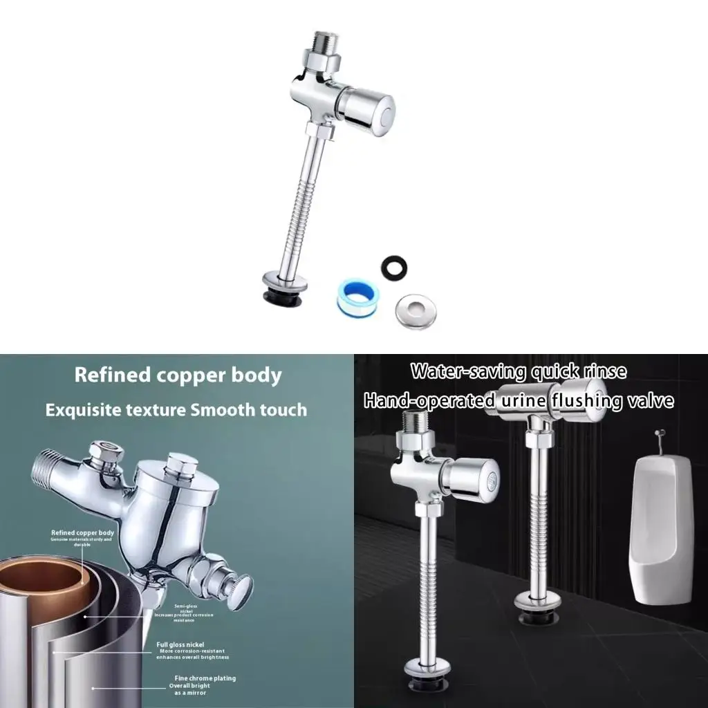  Anti Corrosion Manual Urinal Flush Valves Strong Flushing Adapter for Bathroom