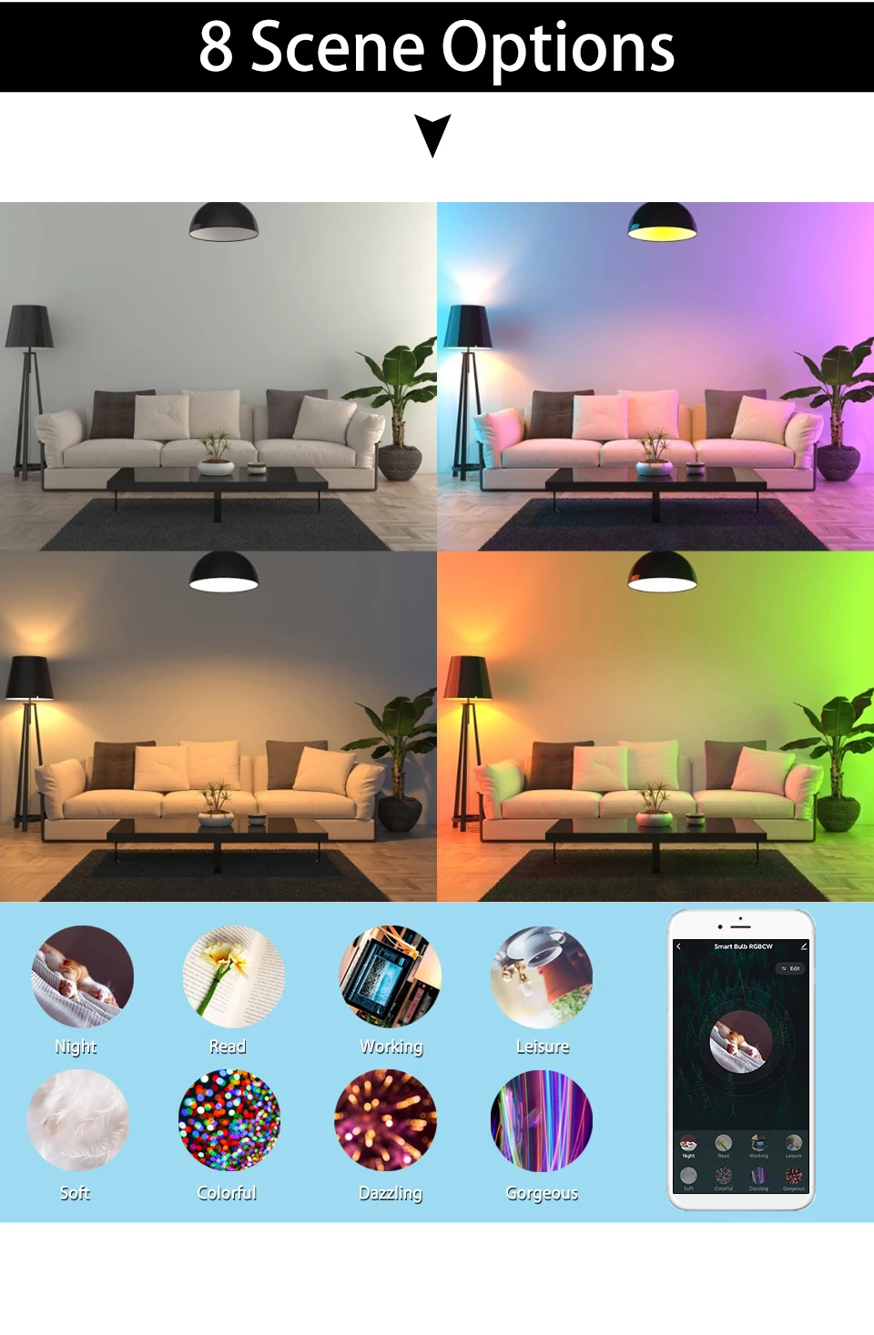 AC 220V 110V Tuya Smart WiFi LED Light Bulb E27 10W 15W 20W Alexa LED Lamp Smart Life APP Google Assisatnt Echo Voice Control