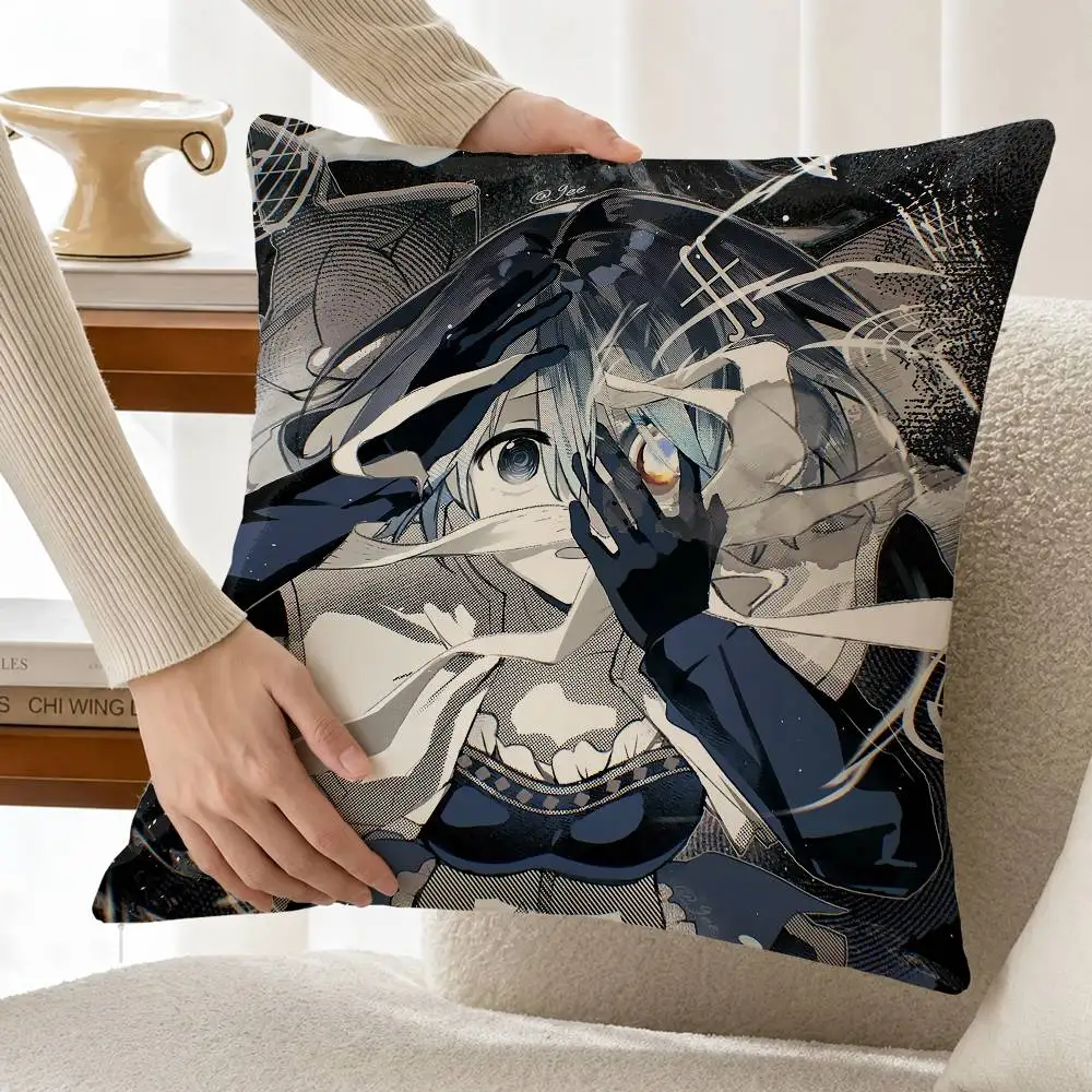 Anime P-Puella Magi S-Sayaka Miki Customizable Square Cushion Cover Double Sided Print Pillow Case