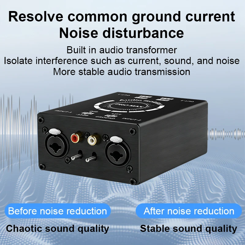 2 Channels XLR/RCA/TS/TRS Passive Hum Eliminator Box for Audio Equipments Ground Loop Isolator Noise Filter for Different Audio