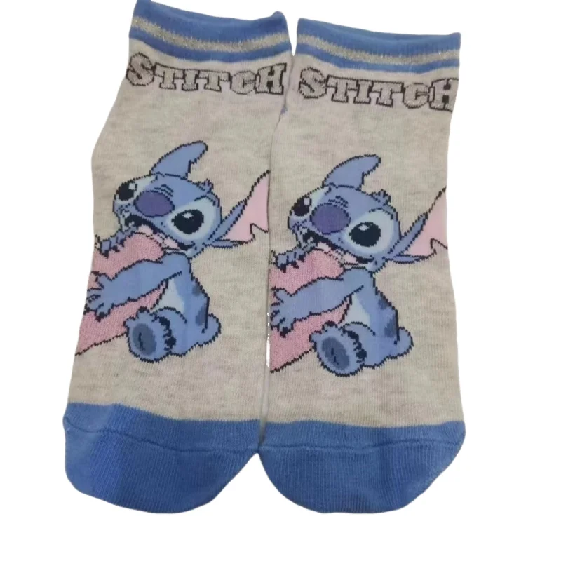 Disney Lilo Stitch Short Multi-Color Boat Socks Spring Summer Cartoon Simple Breathable Socks for Men and Women Cute Short Socks