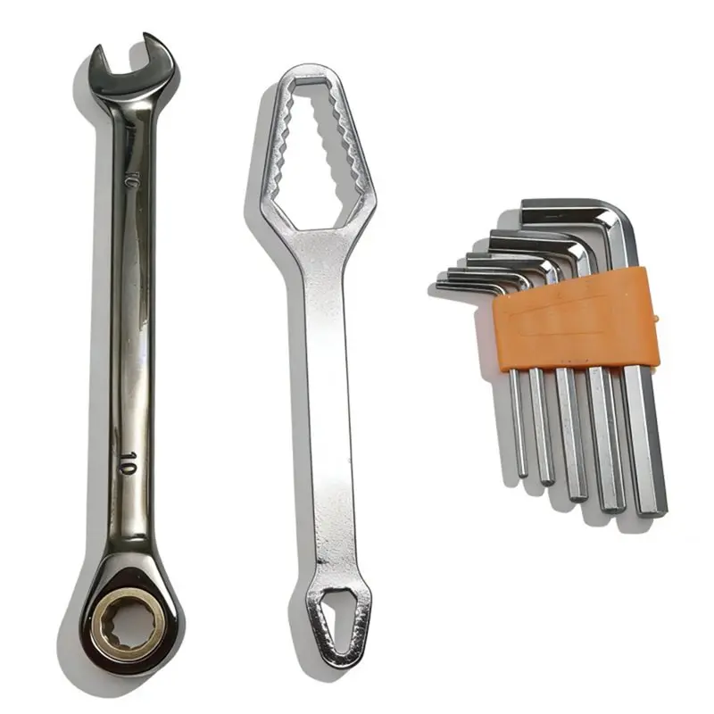 

ABFU-Combination Wrench Set(3Pcs) Multi-Functional Design Tool Kit Featuring Ratchet Function Ideal For Home And Auto Repair
