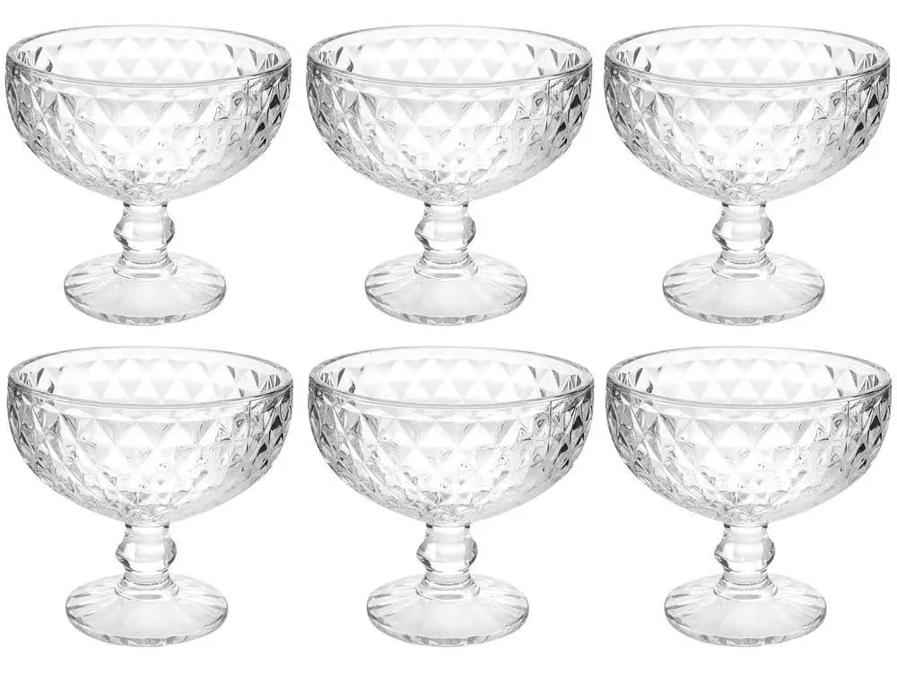 Juego de vasos de postre de vidrio, 380ml