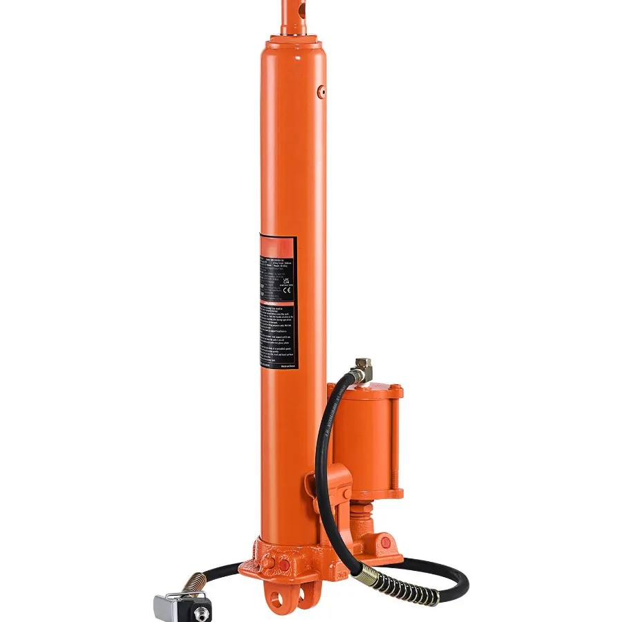 Hydraulic Long Ram Jack 8 Ton Engine Hoist Cylinder with Air Pump and Single Piston Pump Hydraulic Ram Cylinder Clevis Base for