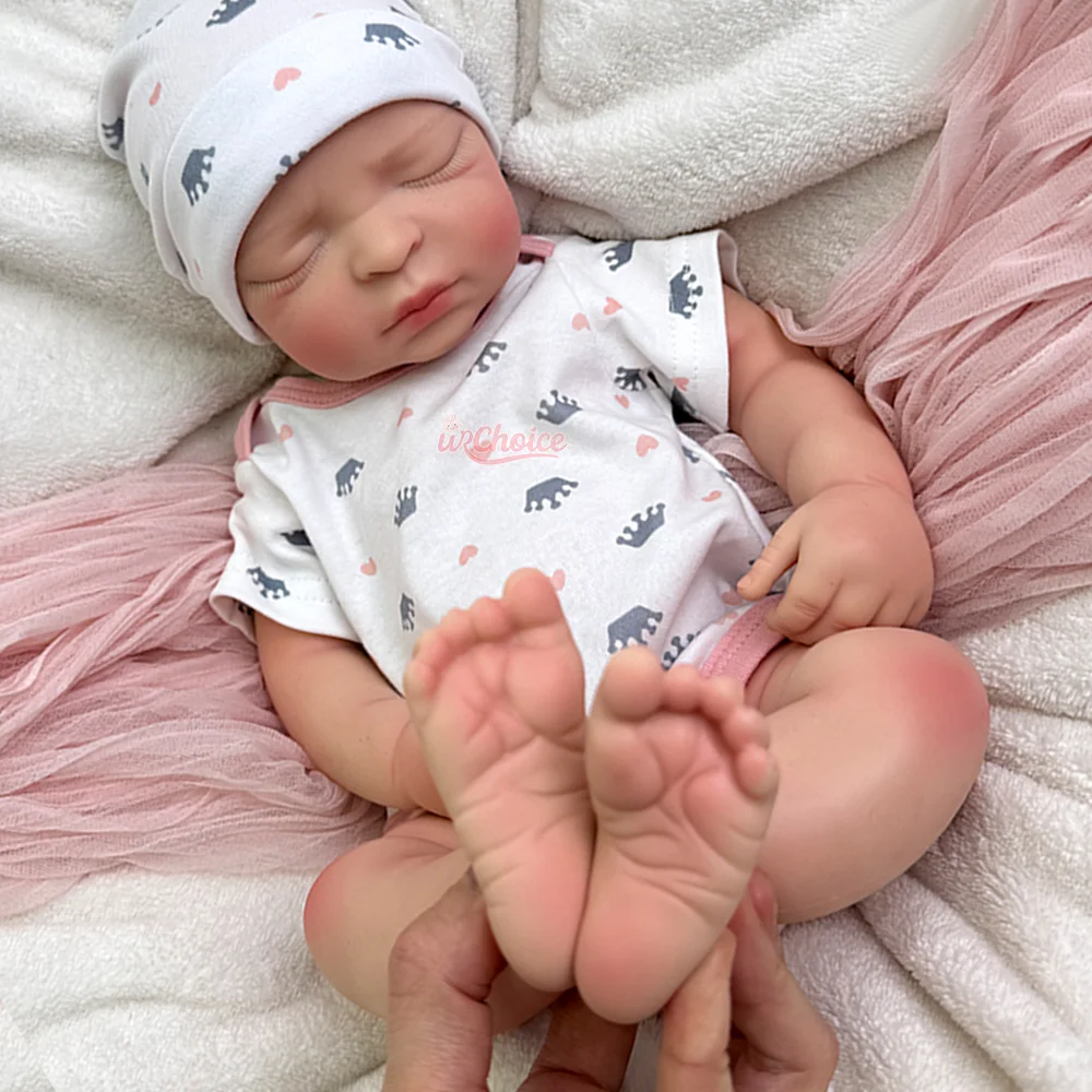 17인치 실물 크기 리본 베이비 인형 소녀 사실적인 소프트 실리콘 신생아 인형 리본 조산아 인형 애호가를 위한 완벽한 선물 아트 장난감