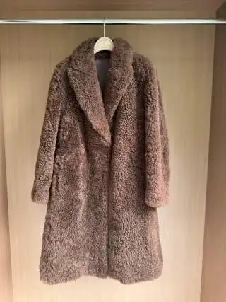 

Женская одежда 2025 года, модное высококачественное кашемировое пальто с лацканами на пуговицах 1102