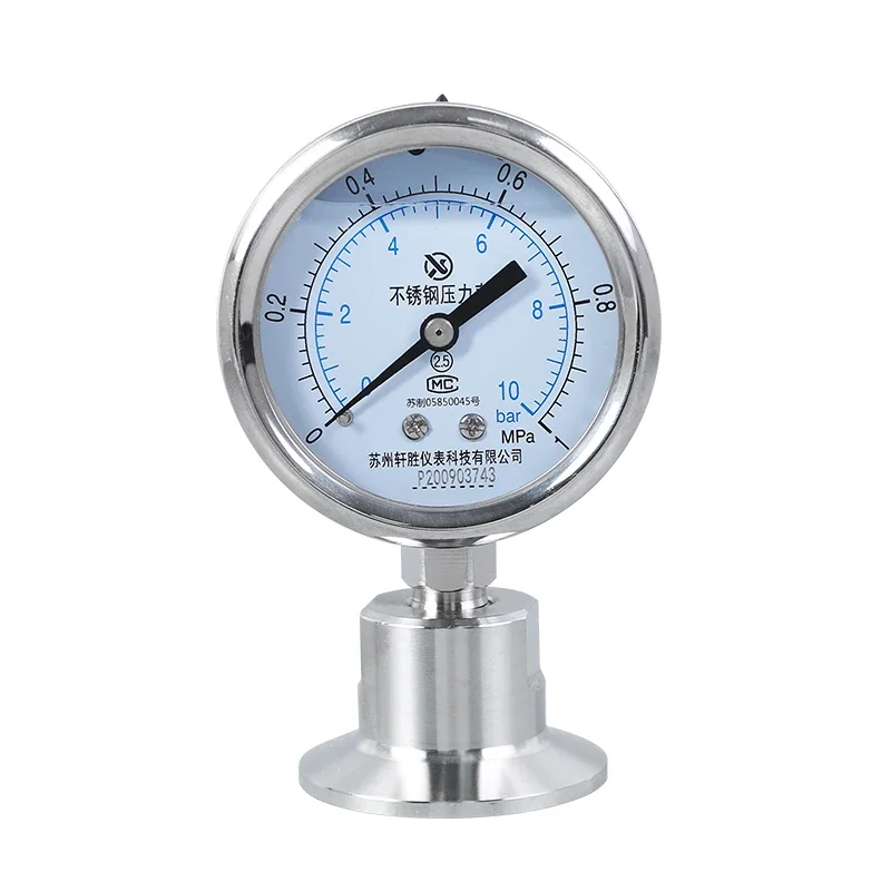 Yntp-60bf Sanitary Clamp Type Quick Mounting Diaphragm Gauge Stainless Steel Sanitary Diaphragm Pressure Gauge