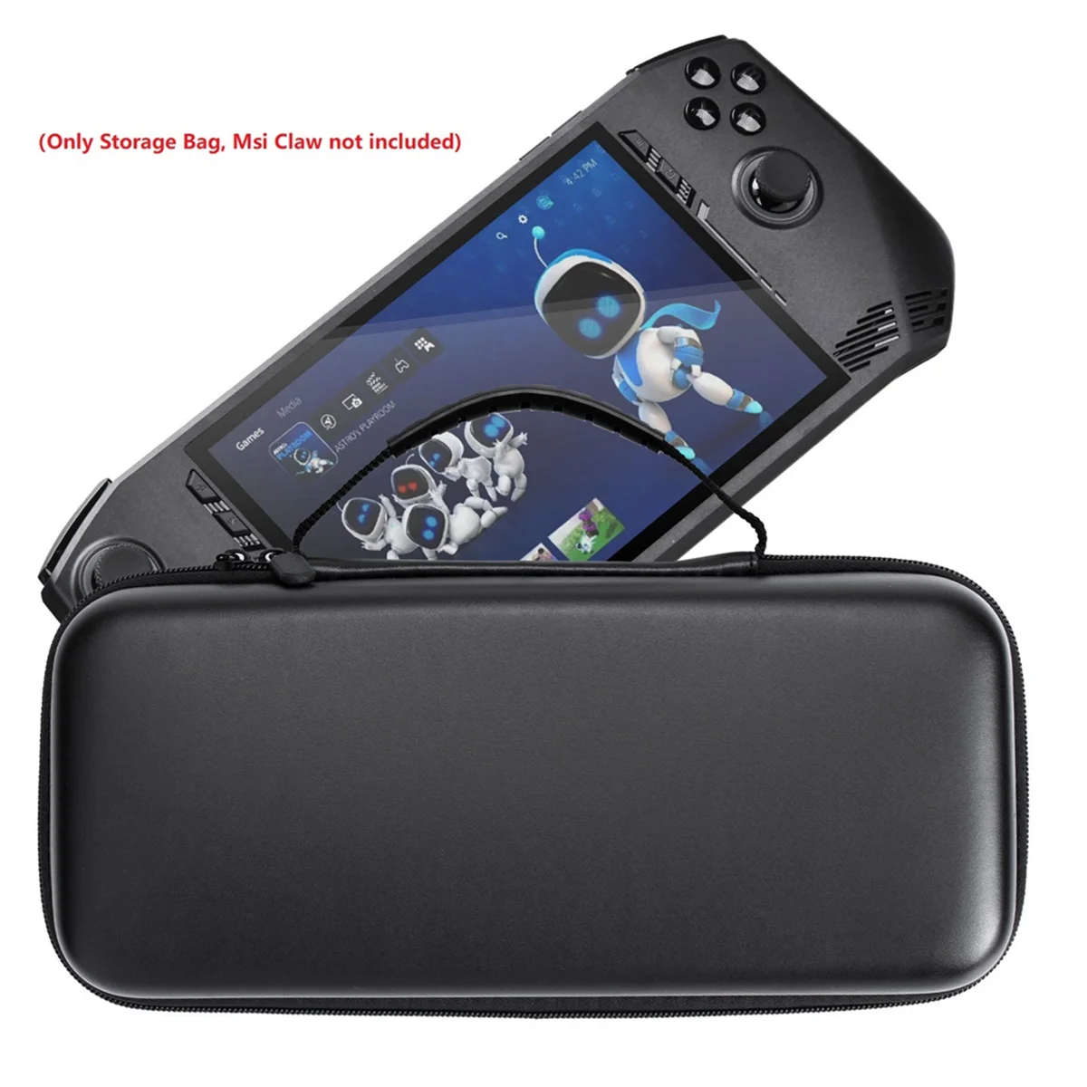 ROO Portable Storage Bag Carrying Case for MSI Claw Game Console EVA Waterproof and Anti Drop Protective Handbag Black