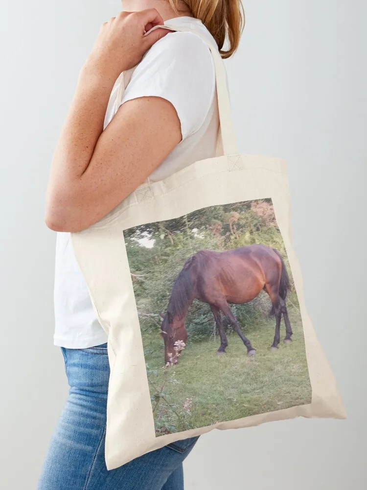 

Красивая сумка-тоут New Forest Pony, Хэмпшир, Великобритания, холщовая сумка-тоут, эко-сумка, женская сумка для покупок.