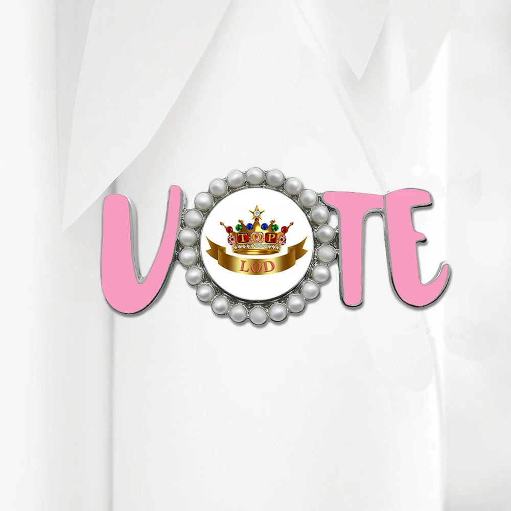 Social Women Group Voting Letters TOP LADIES OF DISTINCTION TLOD Vote Pin Brooch Jewelry