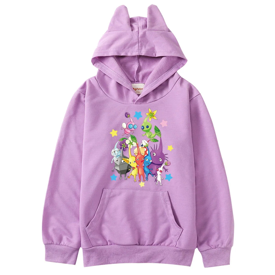 Pikmin 4 Girls Spring and Autumn Long Sleeved Sweatershirt Children's Hooded T Shirt Baby Boys Fashion Tops Clothes Teens Tees