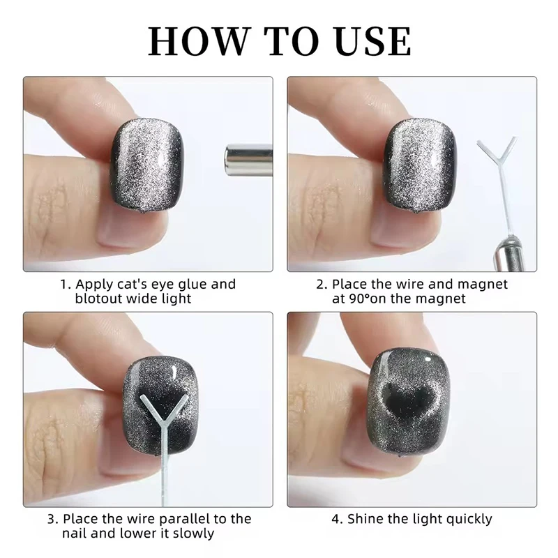 Nuova asta magnetica a doppia estremità per smalto gel UV per gatti con decorazione artistica per unghie Strumenti magnetici per unghie alla moda per strumenti di design per manicure