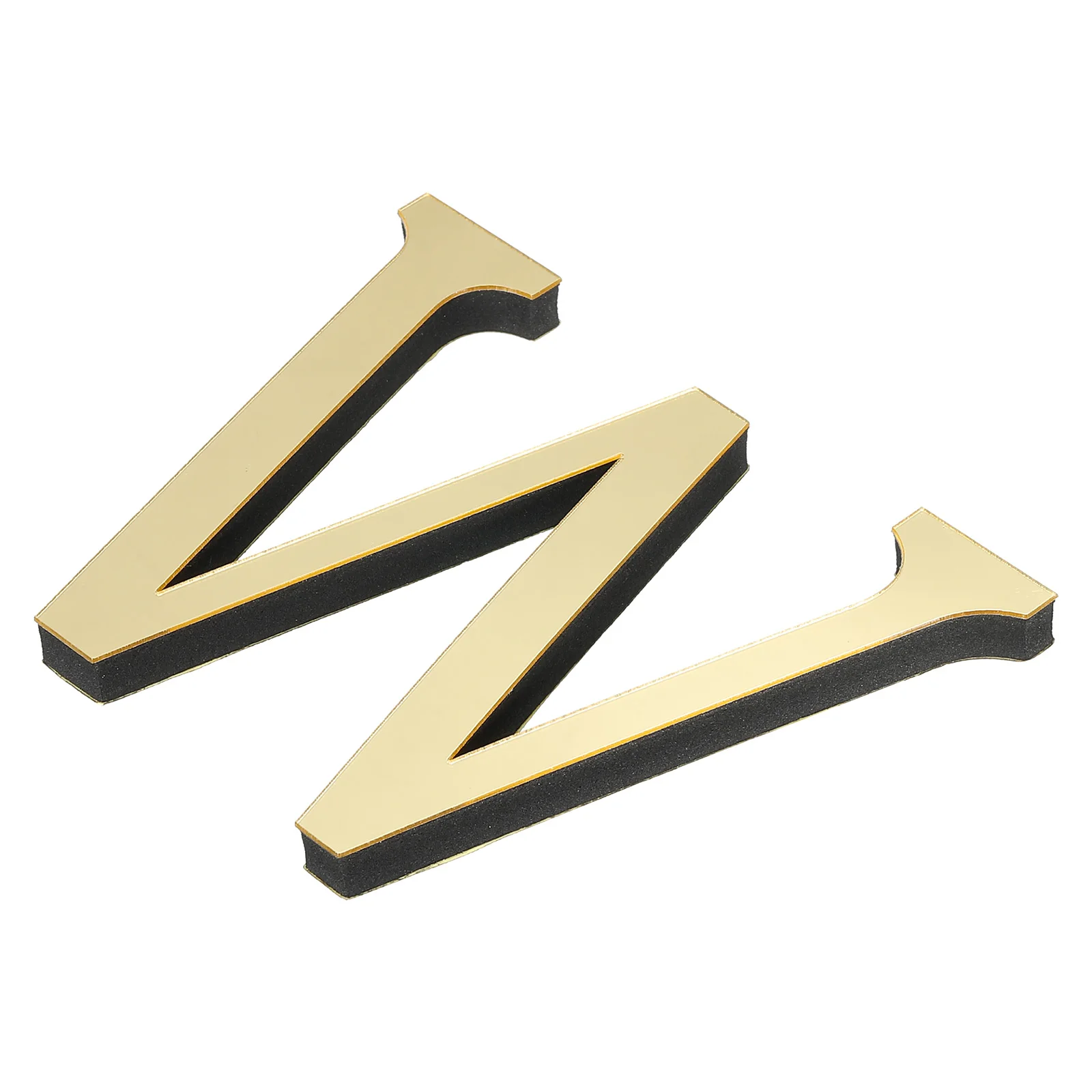 10 cm 3D-Spiegel-Acryl-Wandaufkleber, 26 englische Buchstaben, Wandaufkleber, selbstklebende Wandkunst, Wandbild, Zuhause, Party, Hellgold