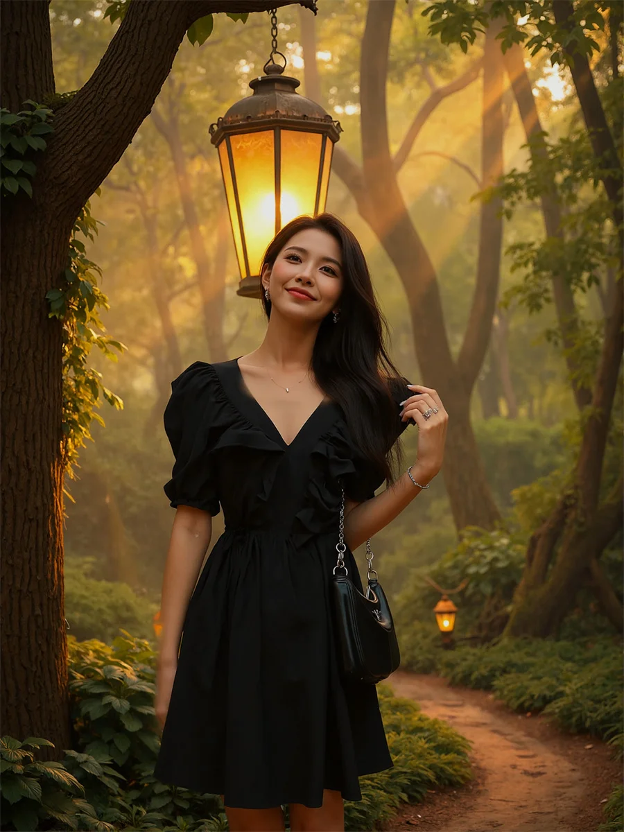 여성용 드레스 Y2K 블랙 프렌치 스타일 플리츠 드레이프 브이넥 머메이드 피쉬테일 이브닝 포멀 파티 웨딩 축하 볼 가운