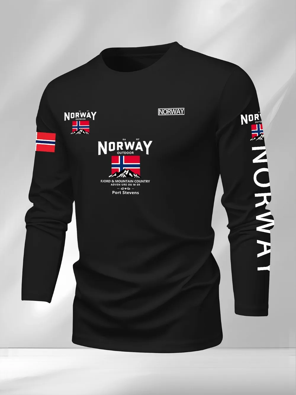 Norwegisches Muster 3D-Druck Sport Schnelltrocknend Atmungsaktiv Herren Langarm-T-Shirt Outdoor Freizeit Streetwear Eltern-Kind-Kleidung – Detail 6