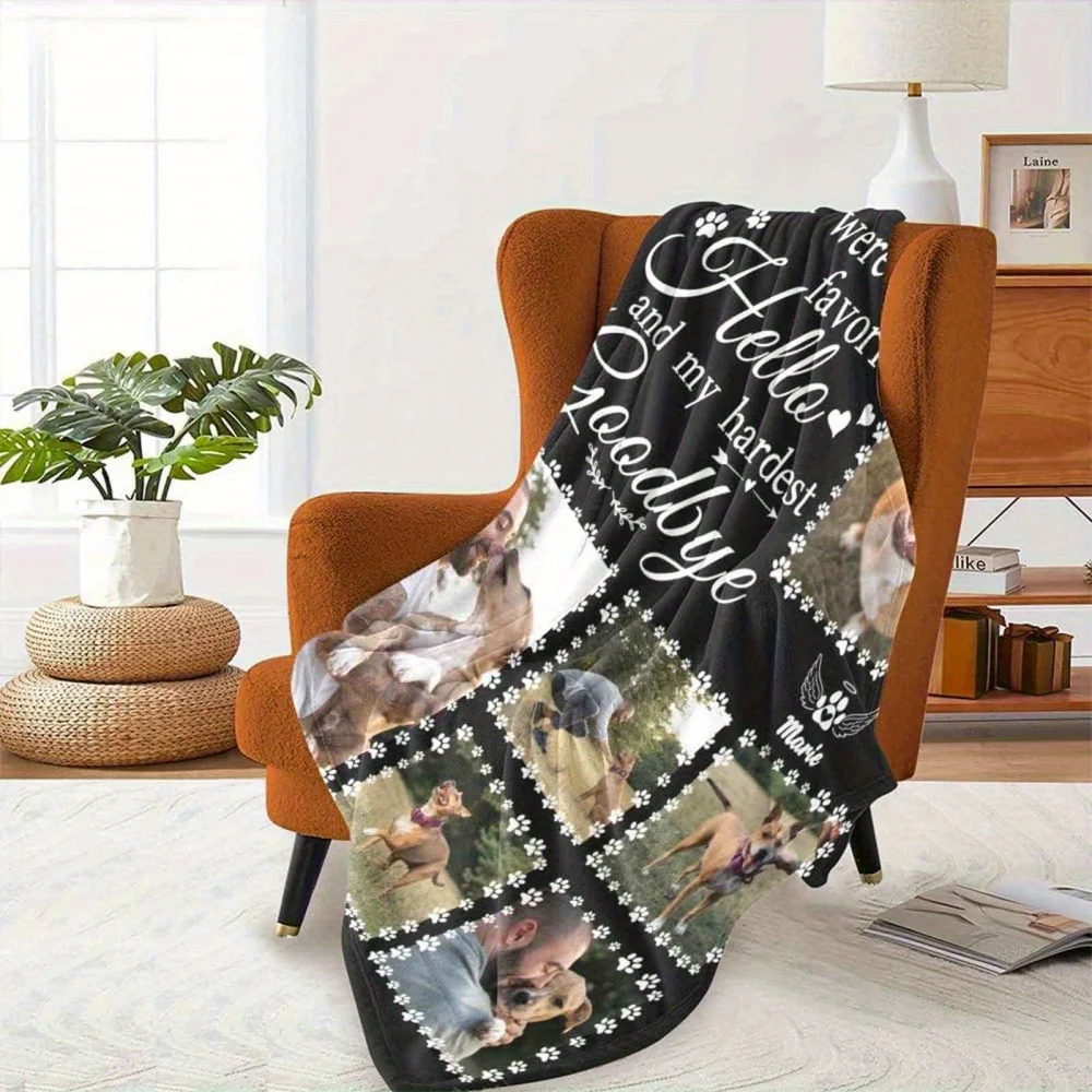1 قطعة بطانية صور الحيوانات الأليفة الشخصية |   هدايا تذكارية مخصصة للحيوانات الأليفة لخسارة هدايا التعاطف للحيوانات الأليفة لأمي الكلب والأب