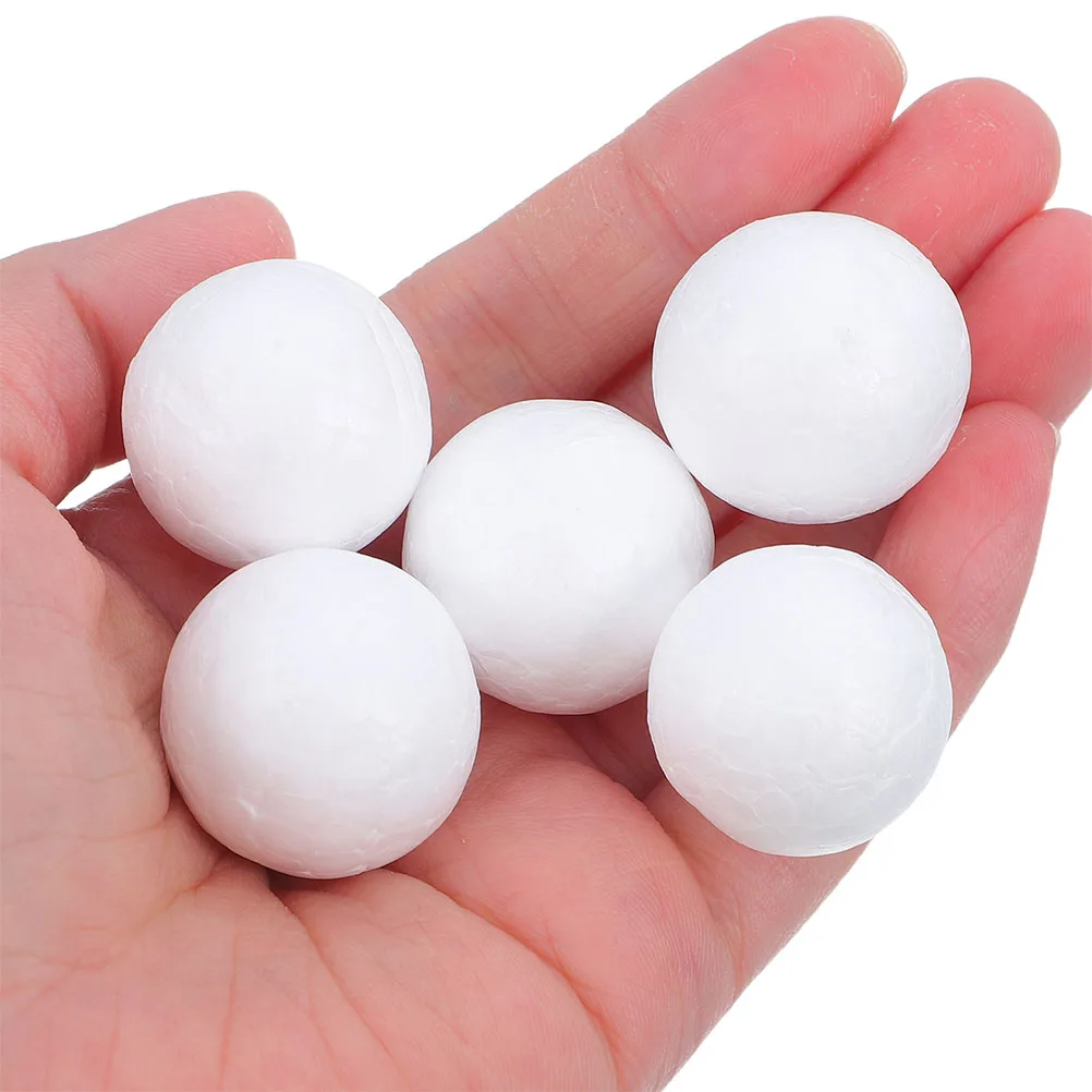 

100Pcs White Foam Polystyrene Balls Smooth Surface DIY Craft Balls Holiday Christmas Ornaments Supplies Holiday Ornaments