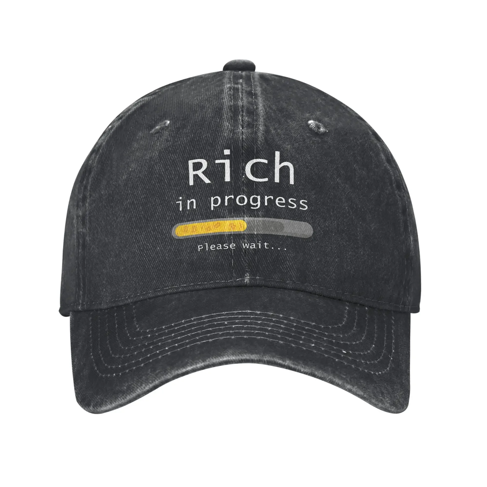 Baseball Cap BITCOIN Rich In Progress Summer Y2k Retro Trucker Hat Women Men Design Running Hippie Hot Sale Baseball Caps