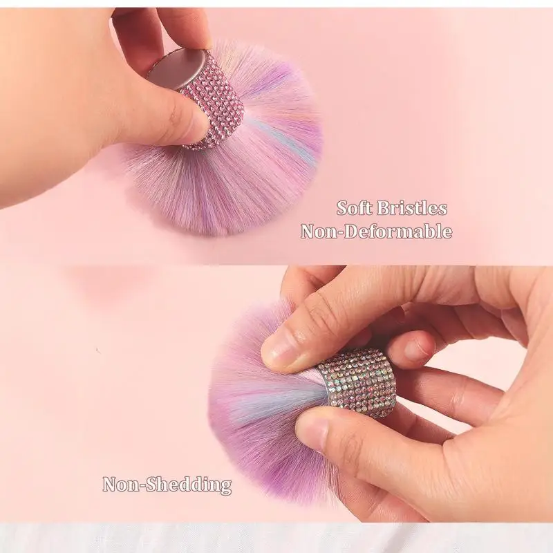 1PC Make-upborstel Strass Bling Handvat Nagels Art Reinigingsborstel Nagelpoeder Stofborstel Blush Borstel Manicure Gereedschapsbenodigdheden