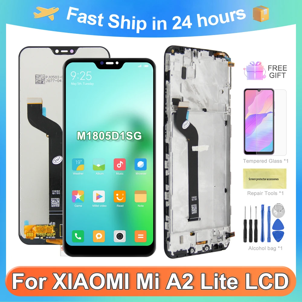 For Xiaomi 5.84\'\'Mi A2 Lite For Redmi 6 Pro M1805D1SG LCD Display Touch Screen Digitizer Assembly Replacement