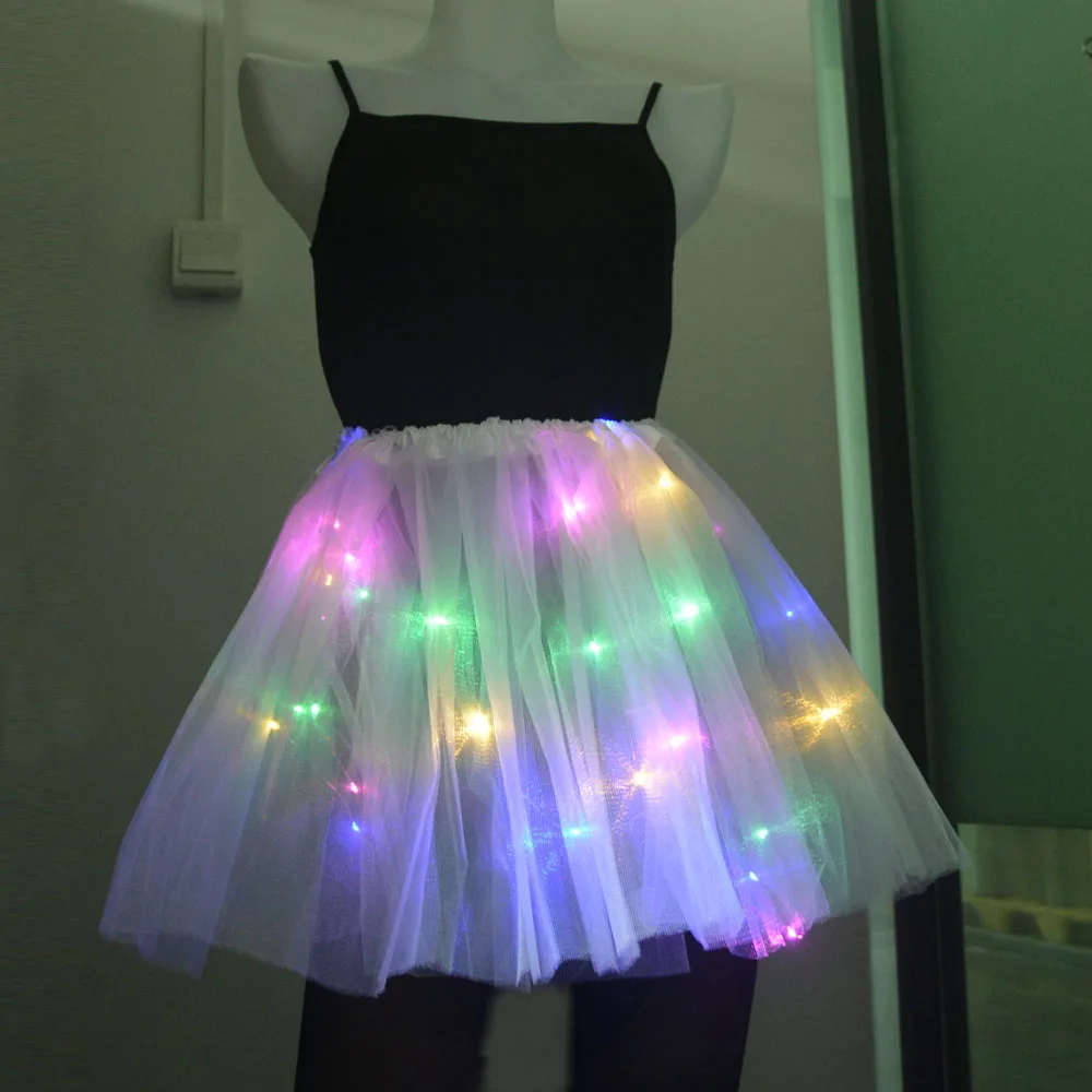 

Women Skirt Star Butterfly Neon Light Tutu Ballet Tulle Dance Glow Birthday Party Cosplay Wedding Festival