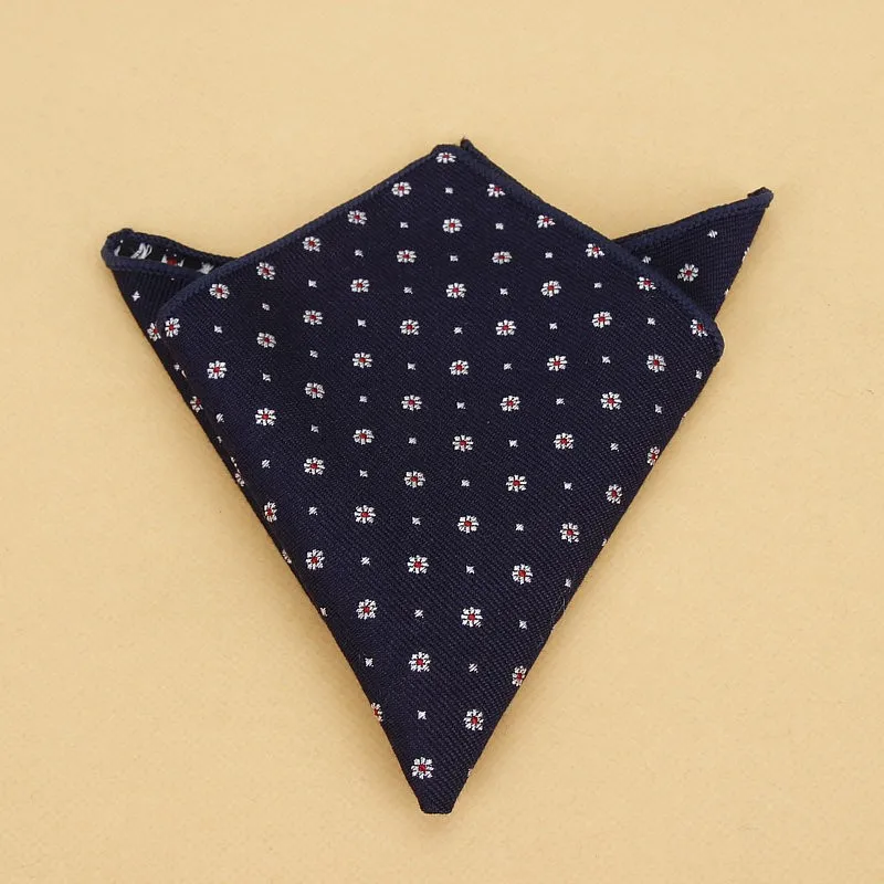 Top Katun Saku Persegi Fashion Bergaris Dot Suit Dasi untuk Pria Vintage Retro Saputangan 22*22CM Pernikahan Handuk wanita Hankie
