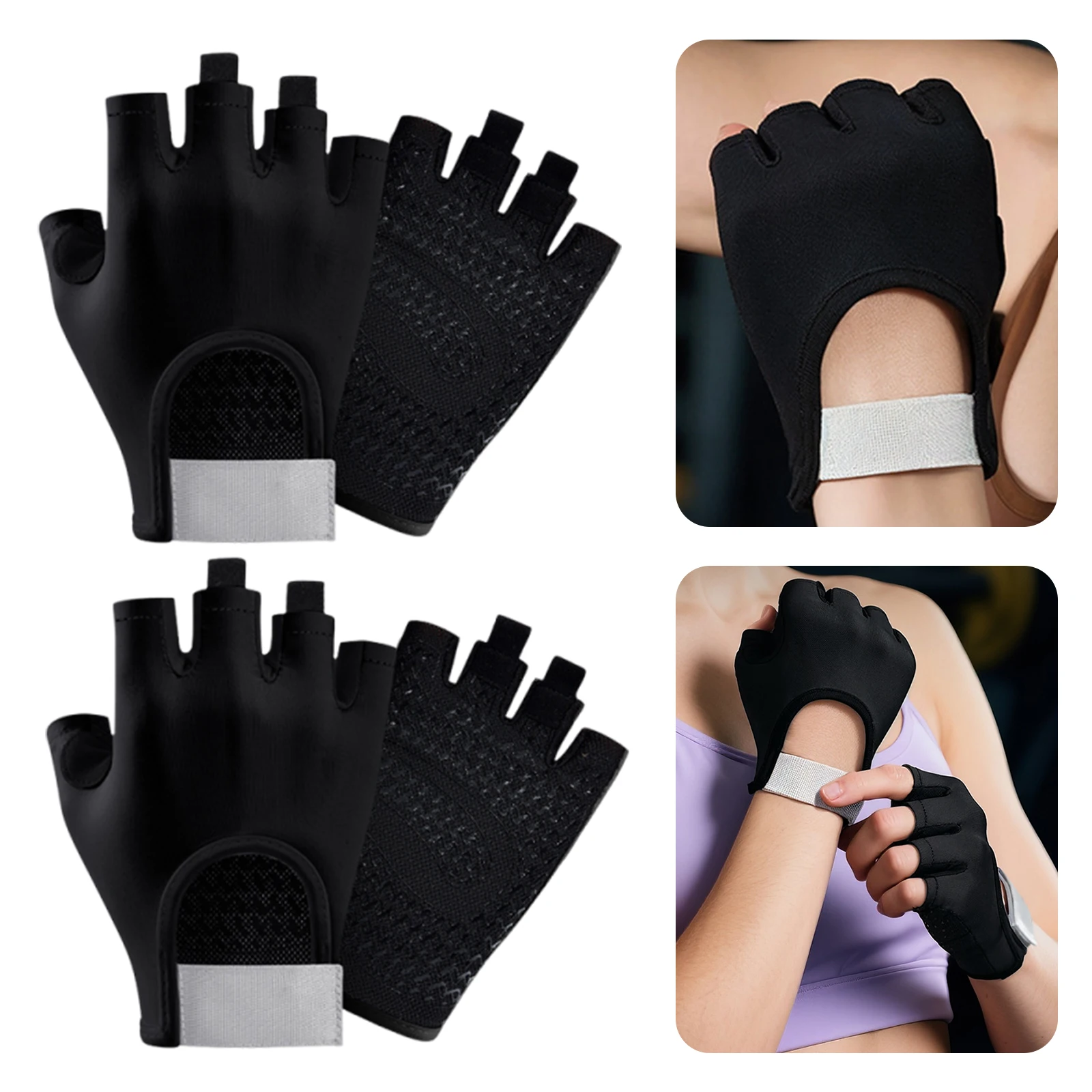 

Перчатки для активного отдыха, нескользящие, для велоспорта, с открытыми пальцами, утолщенный ремешок на запястье, перчатки для тренировок, для скалолазания, упражнений в тренажерном зале, для поднятия тяжестей