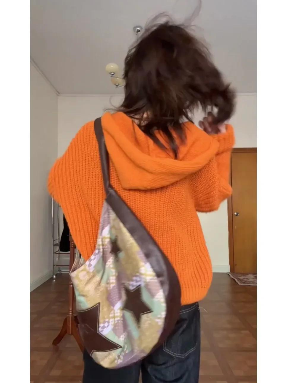 여성용 오버사이즈 니트 지퍼 후드 스웨터 코트 따뜻한 가을 겨울 캐주얼 탑 면 안감 단색 봄