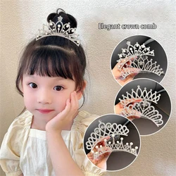 Children Mini Crowns Hair Comb Crystal Bridal Tiaras Princess Crown For Women Girls Rhinestone Pearl Wedding Bridal Tiara Gift