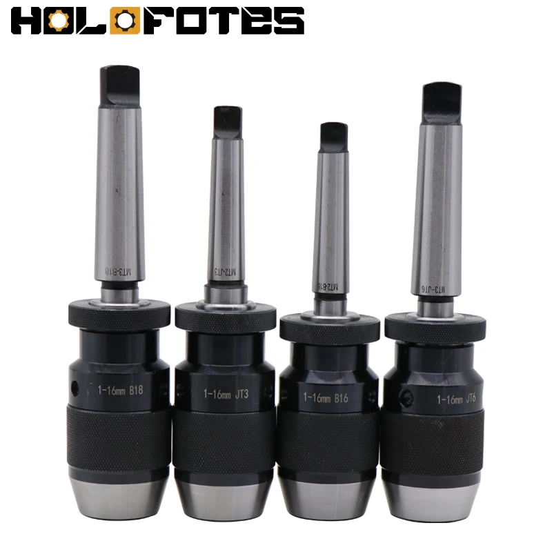 Morse Taper Arbor MT2 B18 Heavy Duty Self-tightening Drill Chuck Clamping Range 1-16mm CNC Lathe Machine