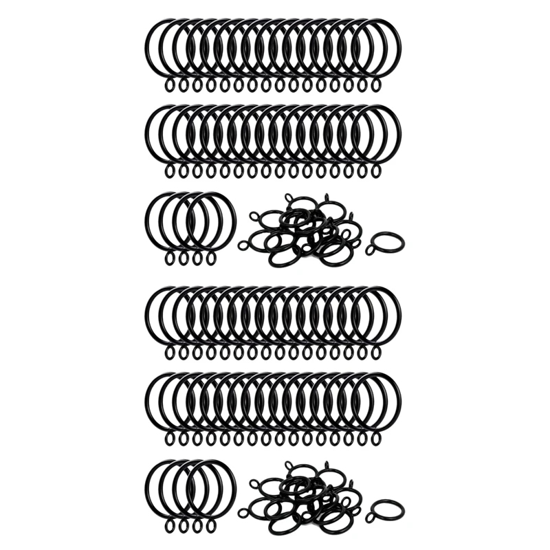 

Promotion! 80 Pack 1.5 Inch (38Mm) Inner Diameter Metal Curtain Rings Drapery Eyelet Curtain Rings - Black