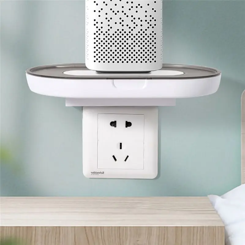 T23C Mounting Tv Set Top Box Shelf Bracket Punch-Free Projector Storage Box Bracket (White)