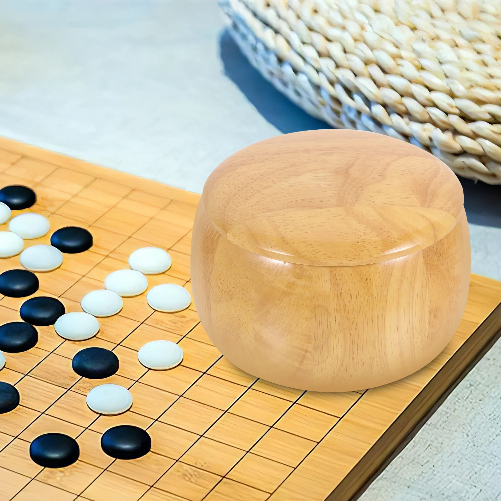 

2pcs Solid Chess Pieces Bowl Large Capacity Storage Can Durable Wooden Chess Box For Home Room Go Bowl Pieces Holder