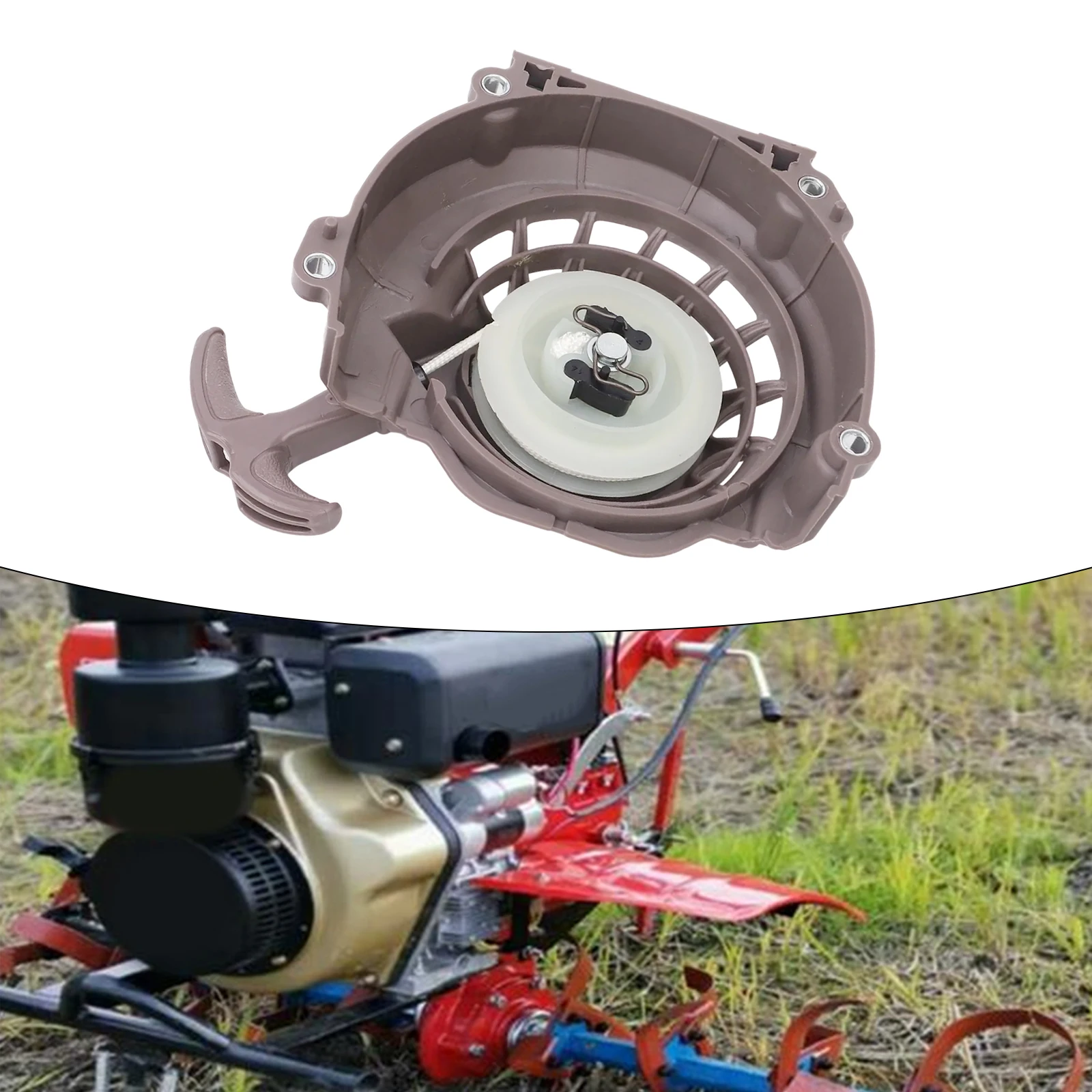 Quick Start Recoil Starter Pull Plate Fits for 1E48F 48F 63cc 6300 Engine Earth Drill Tiller Recoil Starter