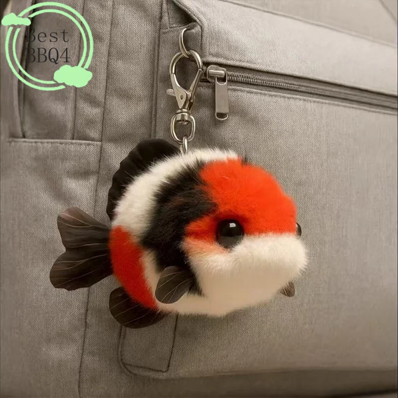 

(BBQ4)Lucky Koi Fish Gift For Best Friend: Cute Plush Koi Fish Keychain/Backpack Ornament