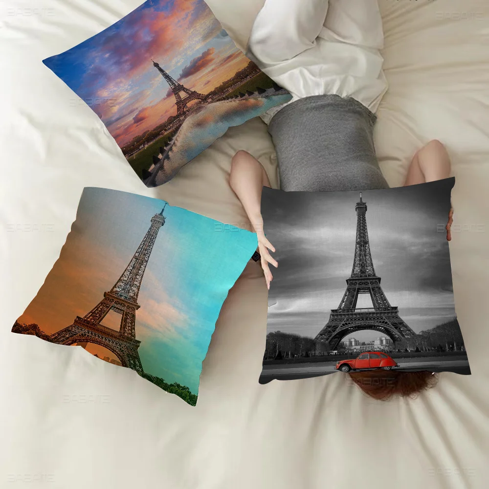 Eiffel Tower Pillow Gifts Home Office Furnishings Bedroom Sofa Car Cushion Cover Case 45x45cm